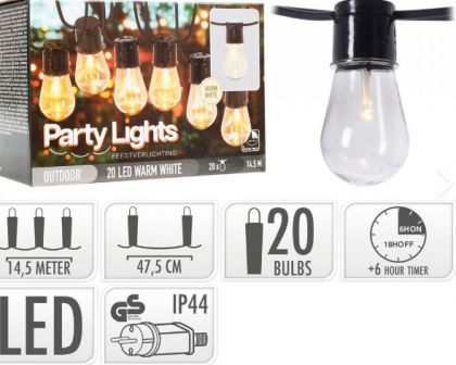 Feestverlichting 20led Warm Wit