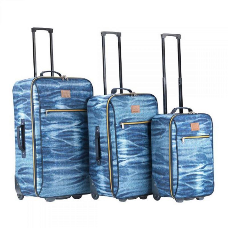 Debasis Trolleyset 3psc Jeans Travelz